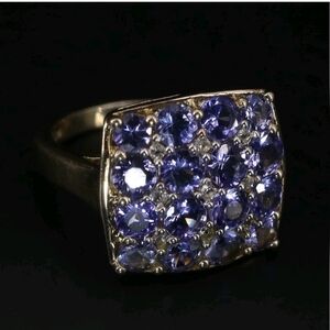 Topaz And Tanzanite Gold Cocktail Ring ,‎ Sz. 8-5g
